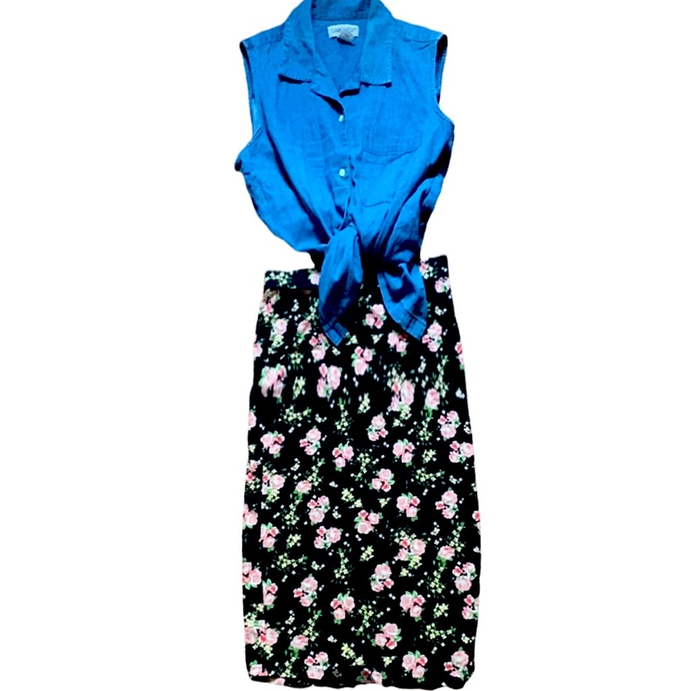 Summer Skirt, Knee Length Summer Skirt, Floral Print Skirt, Women Summer Skirt